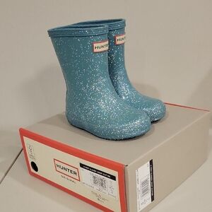 Hunter Sparkling Teal Rain Boots